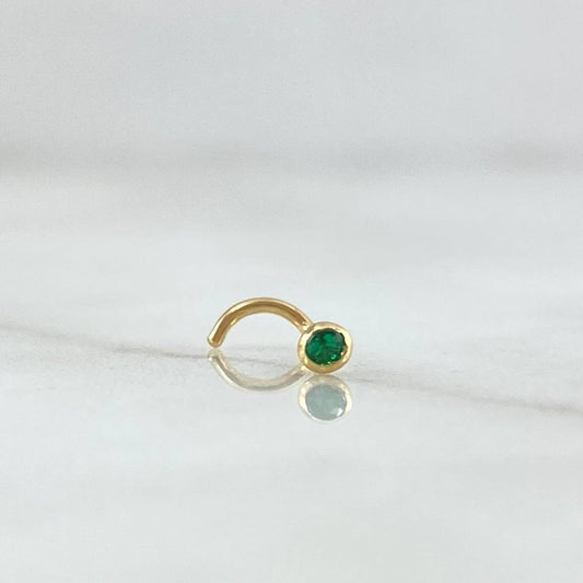 Piercing Chispa Verde 0.15gr / 1cm / Nac.Esp. Oro 18K *