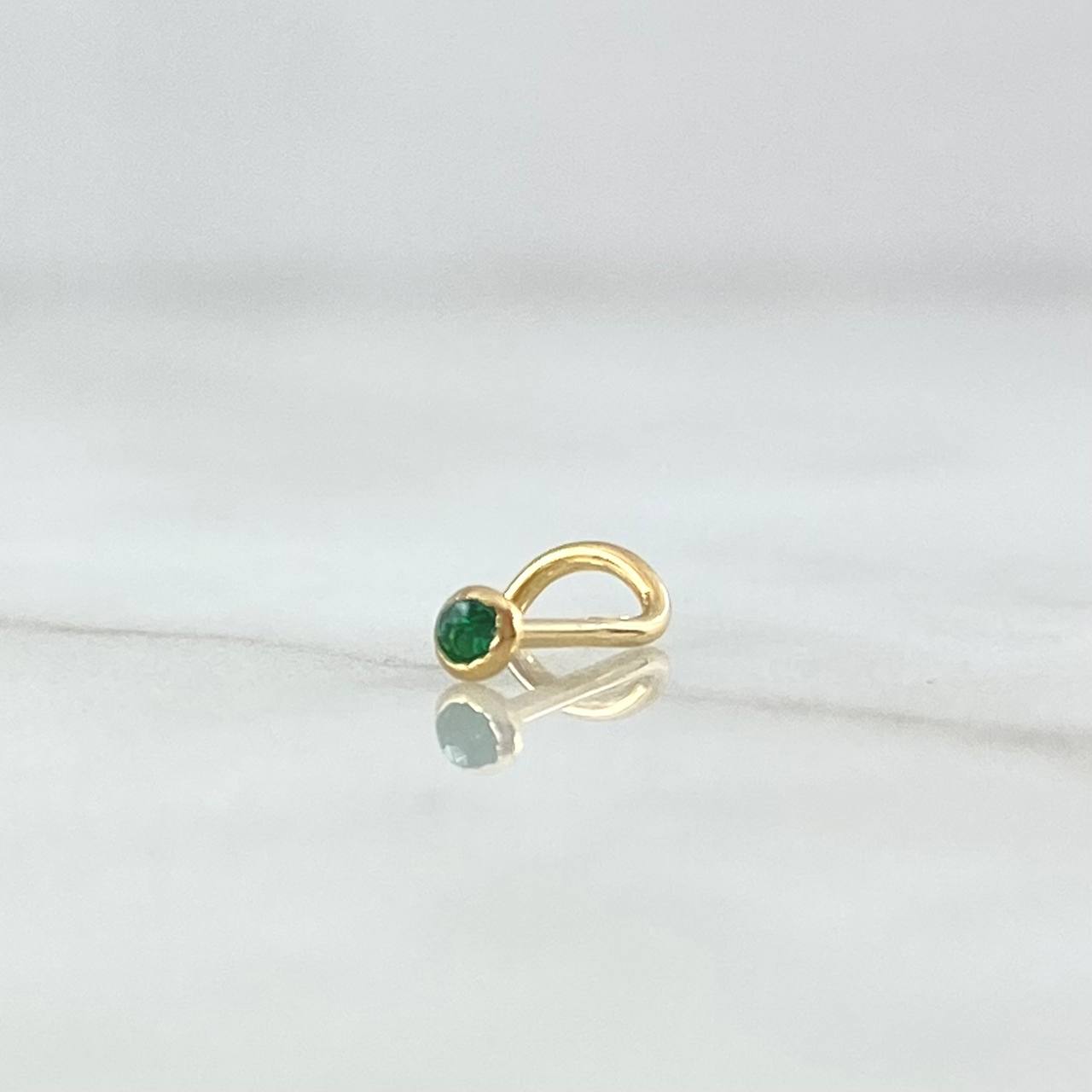 Piercing Chispa Curva 0.15gr /1cm / Circon Verde Oro Amarillo (Joya)