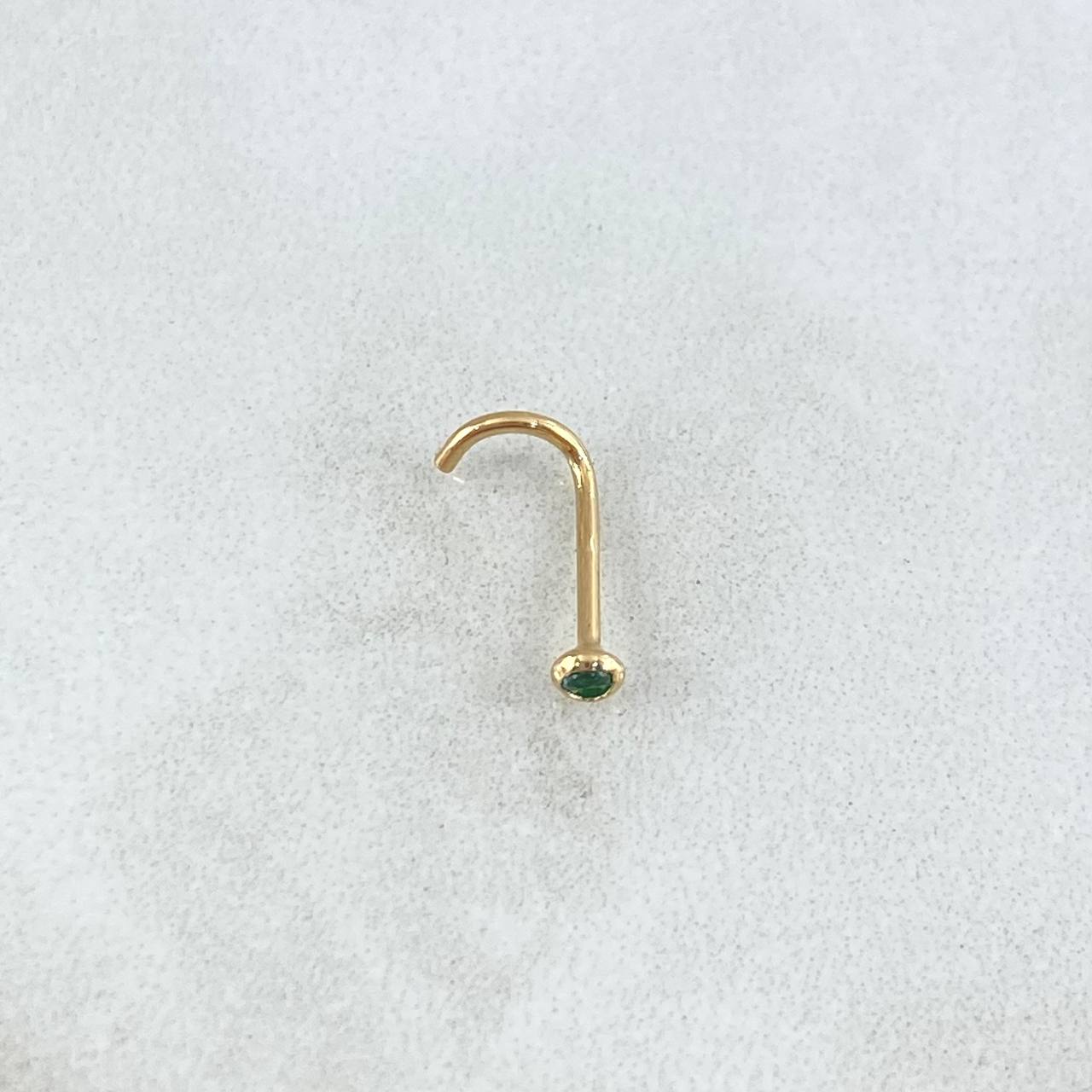 Piercing Chispa Curva 0.15gr /1cm / Circon Verde Oro Amarillo (Joya)