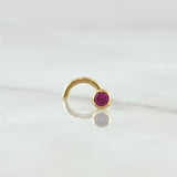 Piercing Circon Fucsia 0.15gr / 1cm / Nac.Esp. Oro 18K ©