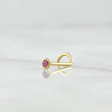 Piercing Circon Fucsia 0.15gr / 1cm / Nac.Esp. Oro 18K ©