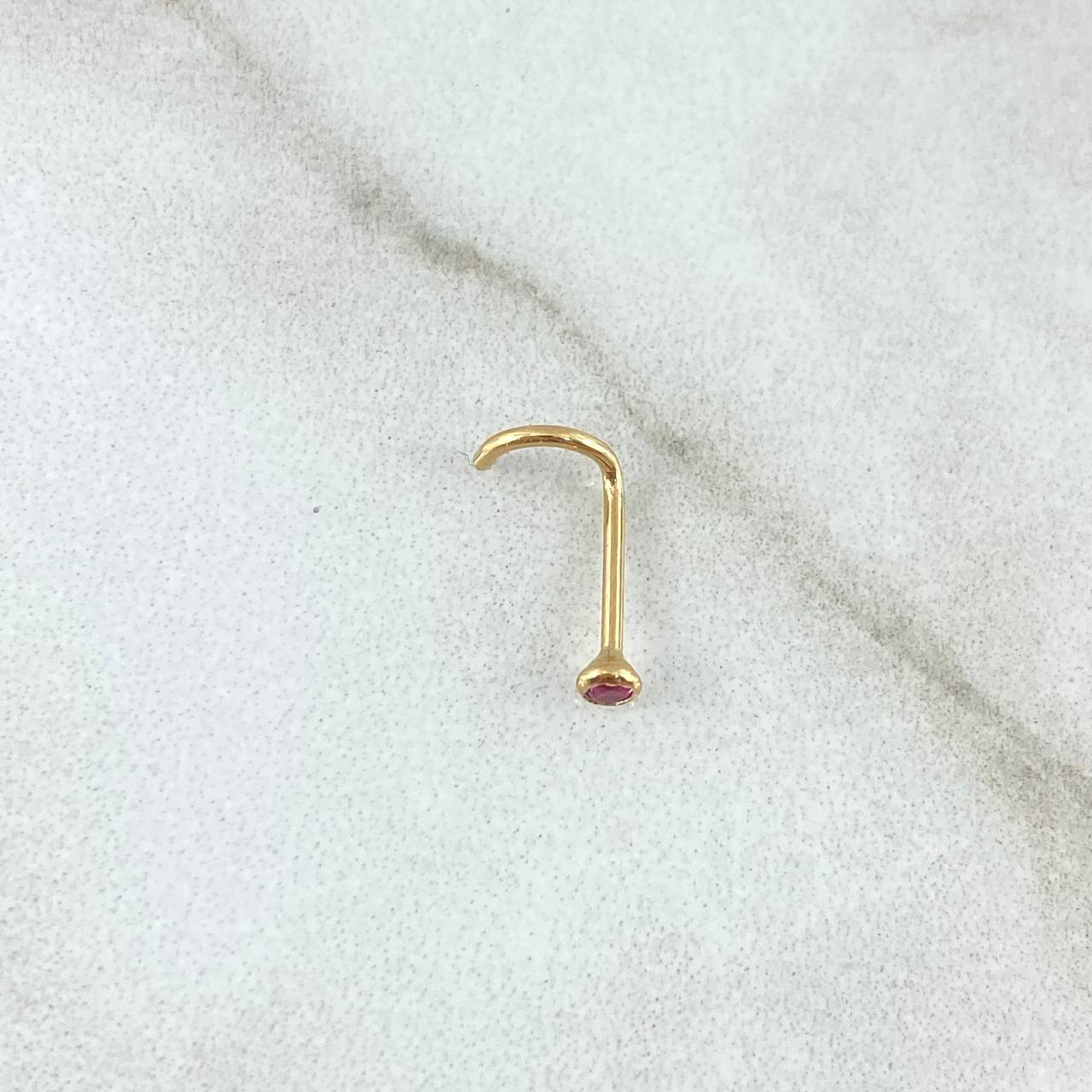 Piercing Circon Fucsia 0.15gr / 1cm / Nac.Esp. Oro 18K ©