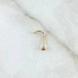 Piercing Circon Fucsia 0.15gr / 1cm / Nac.Esp. Oro 18K ©