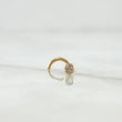 Piercing Chispa Curvo Bisel 0.15gr / 1cm / Circon Blanco Oro Amarillo 18K (Joya)