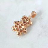 Dije Oso 7.6gr / 3.5cm / Circones Blancos - Ojos Verdes Oro Rosa 18K *