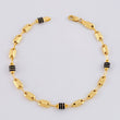 Pulso Rustico Cauchos Negros 3.3g / 19cm / 4.2mm Oro Amarillo 18K