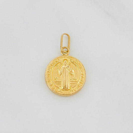 Dije Medalla San Benito 0.9g / 2cm Oro Amarillo 18K