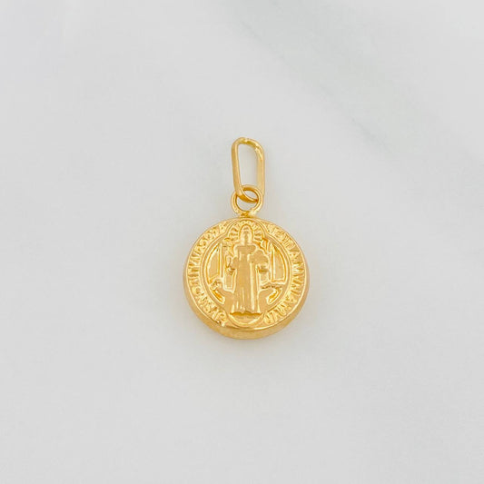 Dije Medalla San Benito 0.6g / 1.7cm Oro Amarillo 18K