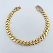 Pulso Cubano infinito 13.5gr / 21.6cm / 7.5mm Circones Blancos Oro Amarillo +2 18K &