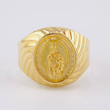 Anillo Bordeado Virgen del Carmen 3.5g / T10 1/4 Oro Amarillo 18K