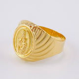 Anillo Bordeado Virgen del Carmen 3.5g / T10 1/4 Oro Amarillo 18K
