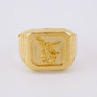 Anillo Sello Bordeado San Miguel 3.7g / T10 3/4 Oro Amarillo 18K