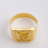 Anillo Sello Bordeado San Miguel 3.7g / T10 3/4 Oro Amarillo 18K