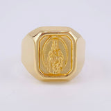 Anillo Bordeado Virgen del Carmen 3.85g / T9 1/4 Oro Amarillo 18K
