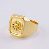 Anillo Sello Estrella Cardinal 3.3g / T10 Oro Amarillo 18K