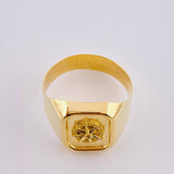 Anillo Sello Estrella Cardinal 3.3g / T10 Oro Amarillo 18K
