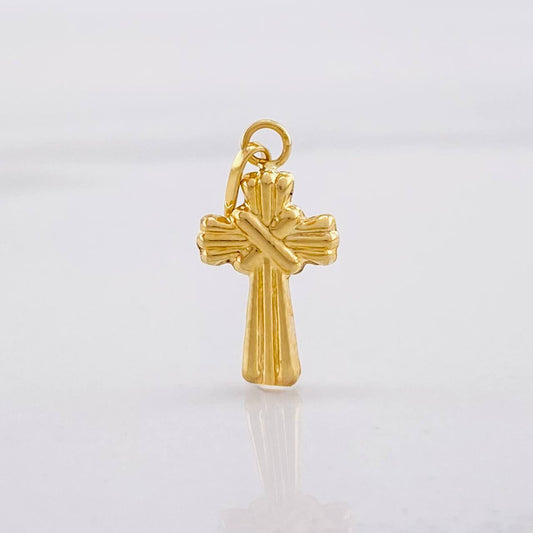 Dije Cruz Estriada 0.4g / 1.8cm Oro Amarillo 18K