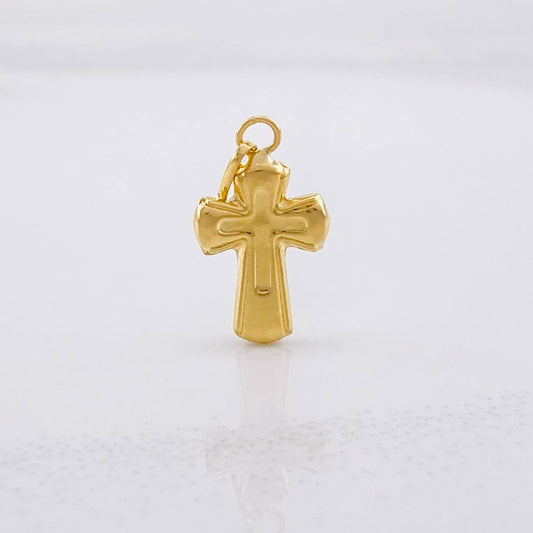 Dije Doble Cruz 0.35g / 1.9cm Oro Amarillo 18K