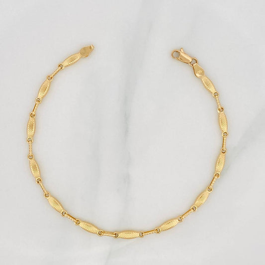 Pulso Rustico Punteado 3.75g / 20cm / 3.25mm Oro Amarillo 18K