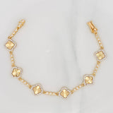 Pulso Trebol Tennis Diamantado 9.5g / 18cm / 2.67mm Oro Amarillo 18K
