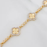 Pulso Trebol Tennis Diamantado 9.5g / 18cm / 2.67mm Oro Amarillo 18K