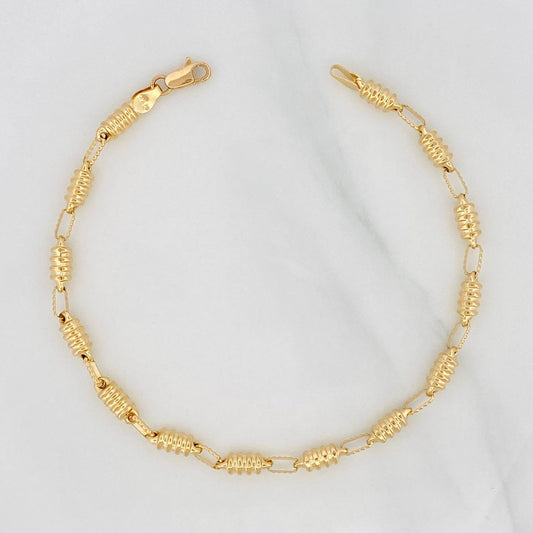 Pulso Rustico Relieve 4.7g / 21.5cm / 3.84mm Oro Amarillo 18K