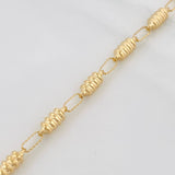 Pulso Rustico Relieve 4.7g / 21.5cm / 3.84mm Oro Amarillo 18K