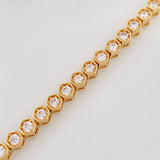 Pulso Hexagono Real 18.8g / 18cm / 5.05mm Oro Amarillo 18K