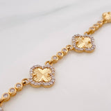 Cadena Trebol Tennis Diamantado 21.8g / 50.1cm / 2.88mm Oro Amarillo 18K