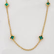 Cadena Trebol Espiga Malaquita 4.3g / 46cm / 1.41mm Oro Amarillo 18K