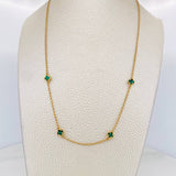 Cadena Trebol Espiga Malaquita 4.3g / 46cm / 1.41mm Oro Amarillo 18K