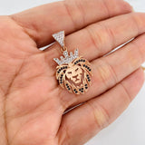 Dije León 3.15g / 3.5cm Dos Oros Blanco Rosa 18K