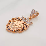 Dije León 3.15g / 3.5cm Dos Oros Blanco Rosa 18K