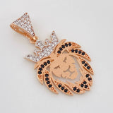 Dije León 3.15g / 3.5cm Dos Oros Blanco Rosa 18K