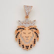 Dije León 3.15g / 3.5cm Dos Oros Blanco Rosa 18K