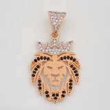 Dije León 3.15g / 3.5cm Dos Oros Blanco Rosa 18K