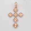 Dije Cruz Trebol Diamantada 4.95g / 5cm Oro Rosa 18K