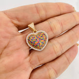 Dije Corazon 3.2g / 2.5cm Dos Oros Amarillo Blanco 18K