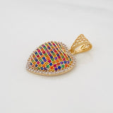 Dije Corazon 3.2g / 2.5cm Dos Oros Amarillo Blanco 18K