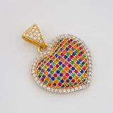 Dije Corazon 3.2g / 2.5cm Dos Oros Amarillo Blanco 18K