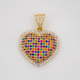 Dije Corazon 3.2g / 2.5cm Dos Oros Amarillo Blanco 18K