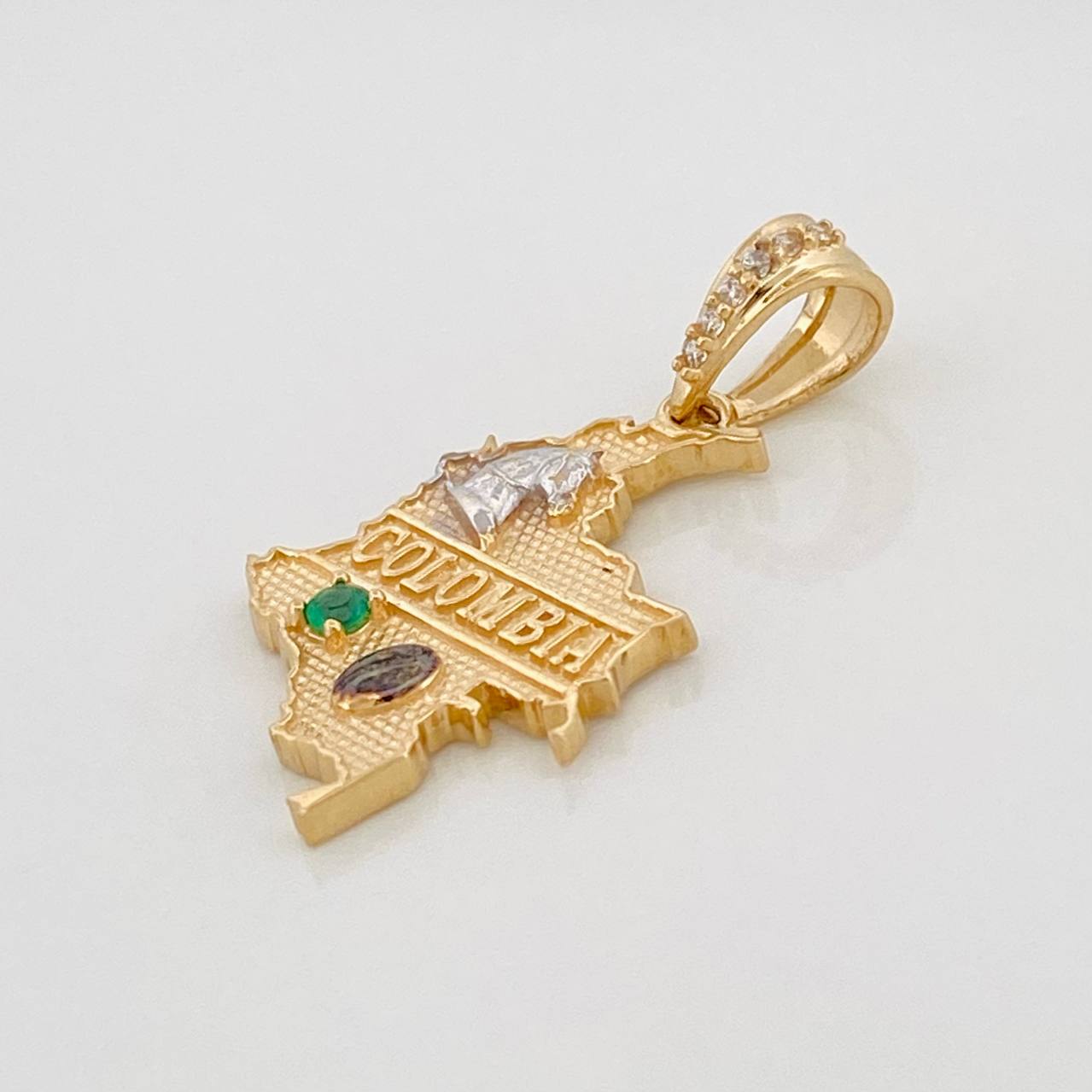Dije Mapa Colombia 2.55g / 3cm Tres Oros 18K
