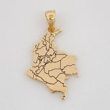 Dije Mapa Colombia 2.3g / 2.5cm Oro Amarillo 18K