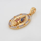 Dije Medalla Virgen Guadalupe 5.2g / 3.3cm Dos Oros Amarillo Blanco 18K