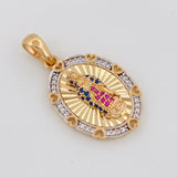 Dije Medalla Virgen Guadalupe 5.2g / 3.3cm Dos Oros Amarillo Blanco 18K