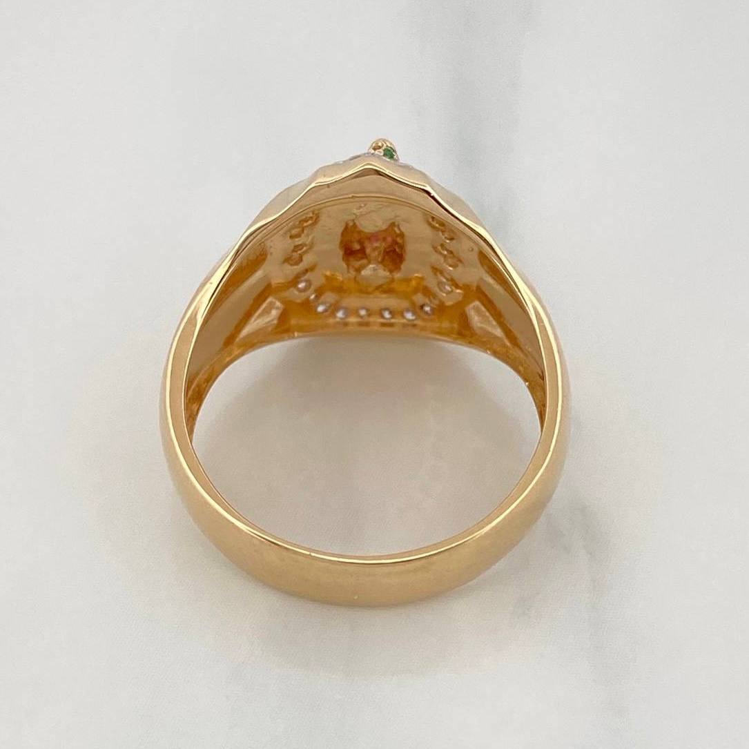 Anillo Virgen Guadalupe 5.1g / T6 3/4 Dos Oros Amarillo Blanco 18K
