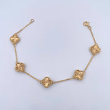Pulso Aro Seguido Trebol 7gr / 19cm / 1.2mm Diamantado Oro Amarillo Nac.Esp. 18K $