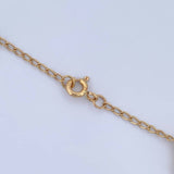 Pulso Espiga Trebol  6.45gr / 19cm / 1.6mm Nacar Blanco Oro Amarillo Nac.Esp. 18K $