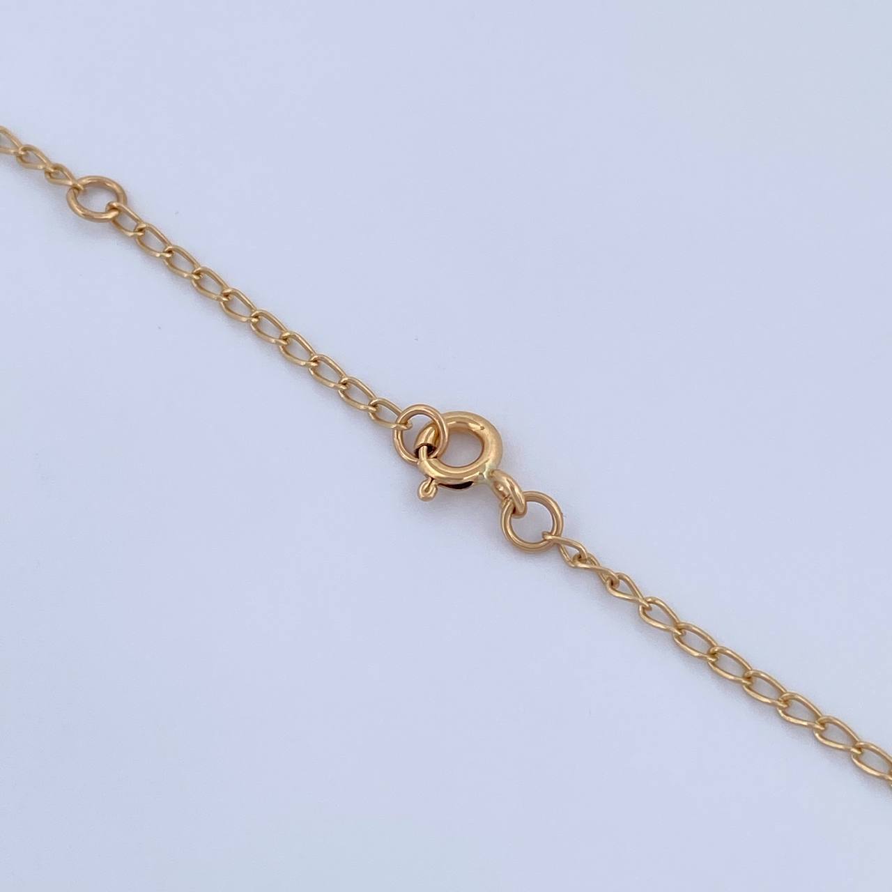 Cadena Espiga Trebol  8.05gr / 49.4cm-52cm / 1.3mm Onix Negra Oro Amarillo Nac.Esp. 18K $