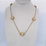 Cadena Espiga Trebol 9.1gr / 48.6cm-51cm / 1.3mm Diamantada Oro Amarillo Nac.Esp. 18K $
